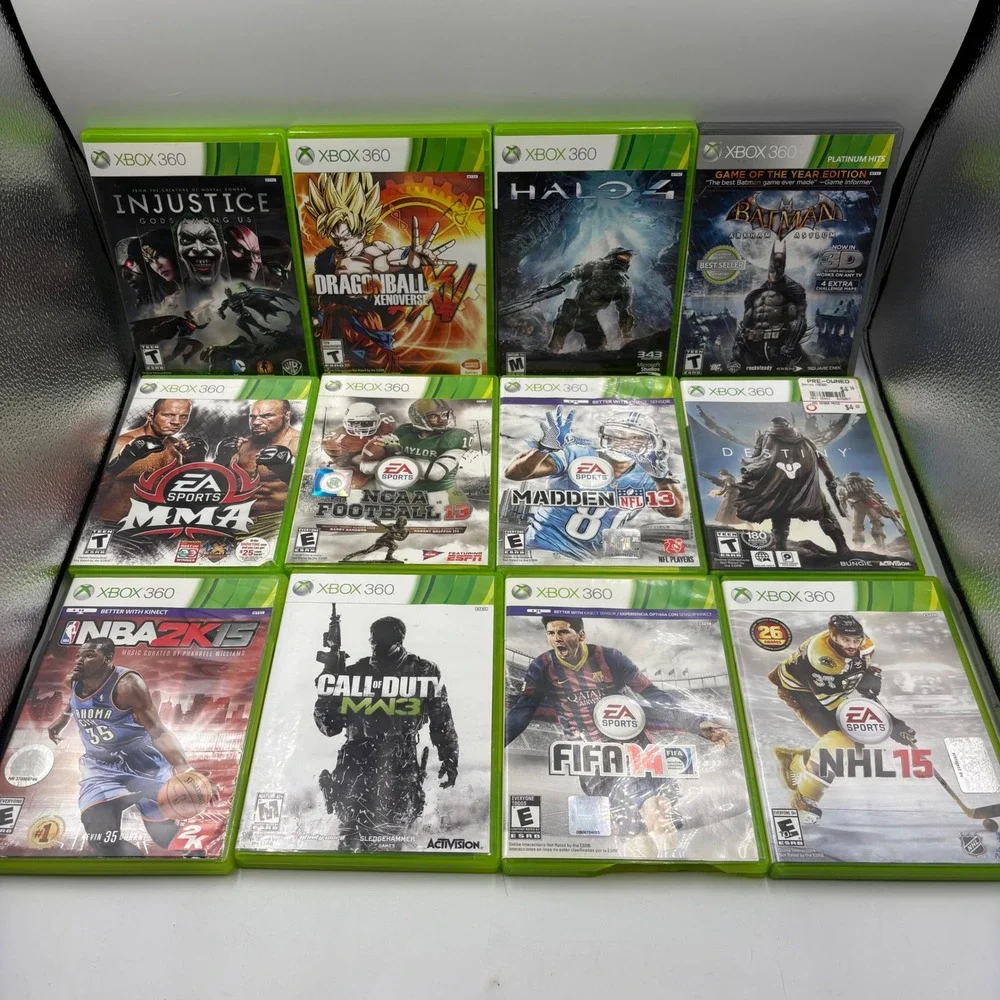 Microsoft Xbox 360 Video Game Lot 12 Games Halo COD NCAA Football 13 Good Bundle